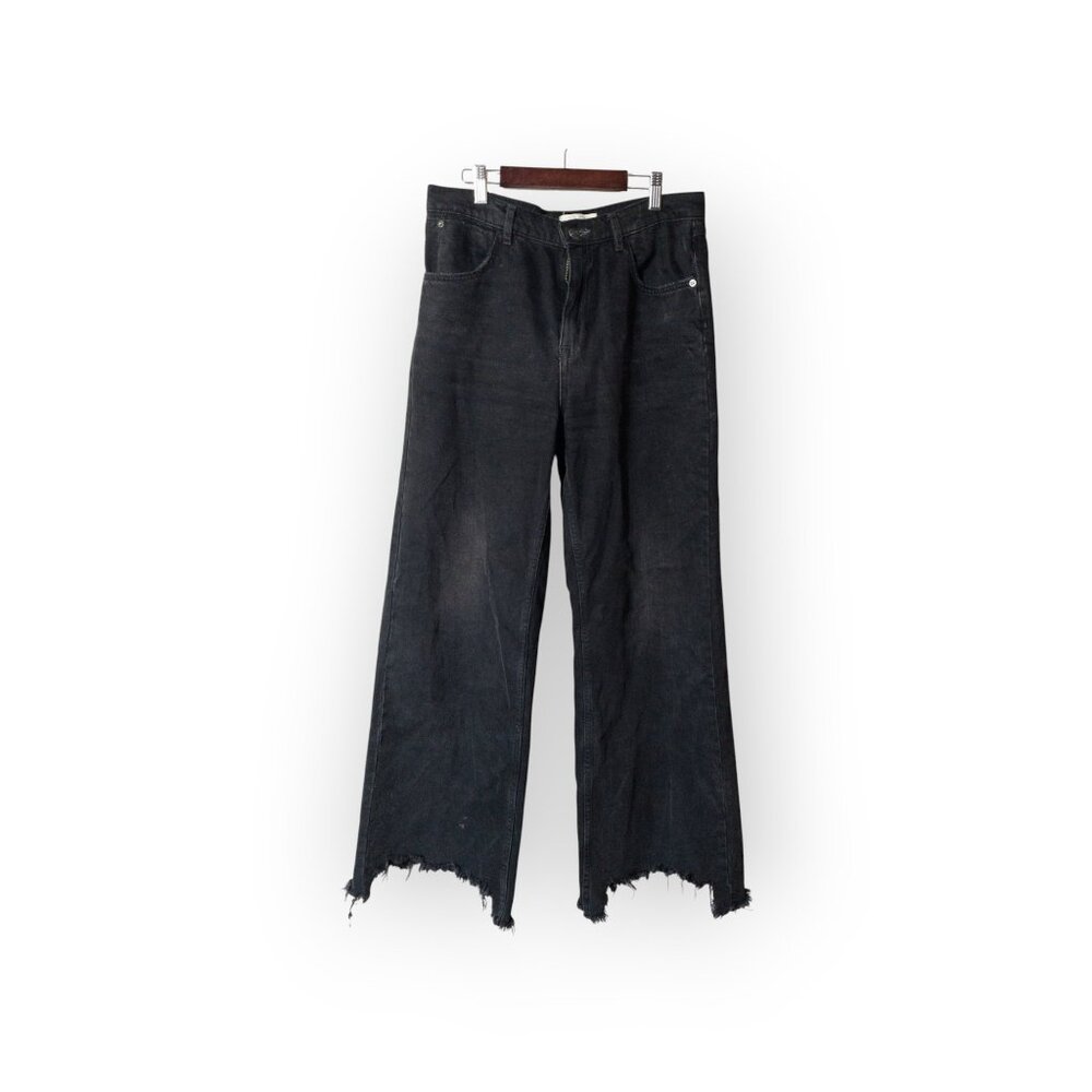 Free People Black Wide Leg Jeans SZ 28